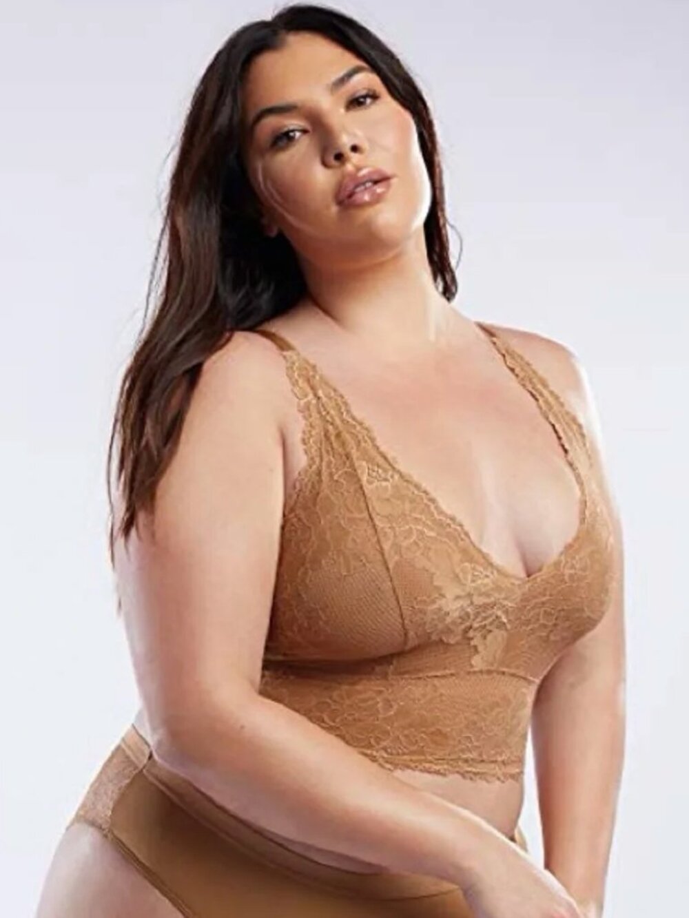 Savage X Fenty Women's Wireless Lace Bralette - Nude Lace Plus Size 3X